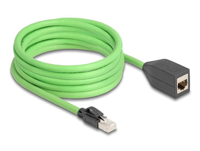 Delock 80882 Cable De Extensión De Red Rj45 Cat.6a Macho A Hembra Sf/Utp Adecuado Para Cadenas De Arrastre Pur (Tpu) 5 M Verde