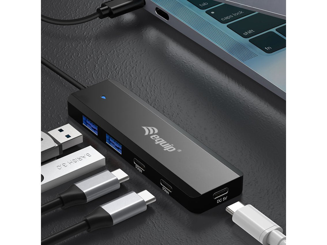 Equip Hub Usb De 4 Puertos 3.2 C->2x Usb-C, 2x Usb-A O Interruptor De Fuente De Alimentación