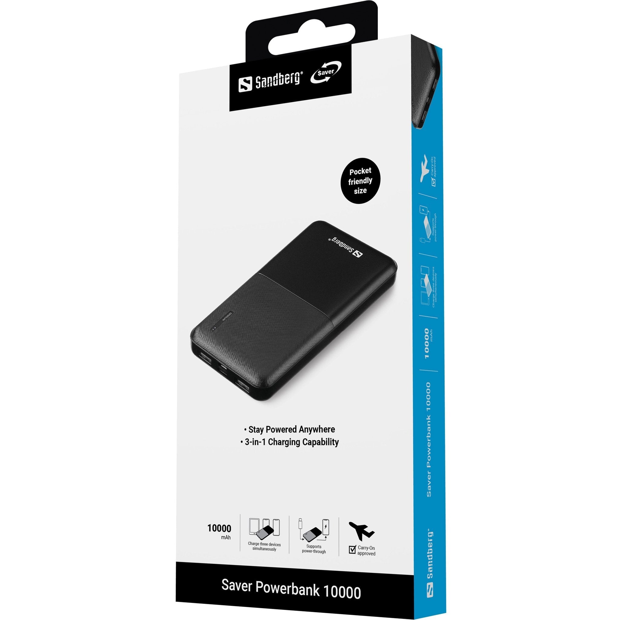 EAN 5705730320347 - Sandberg 320-34 batería externa Polímero de litio 10000 mAh Negro imagen 3