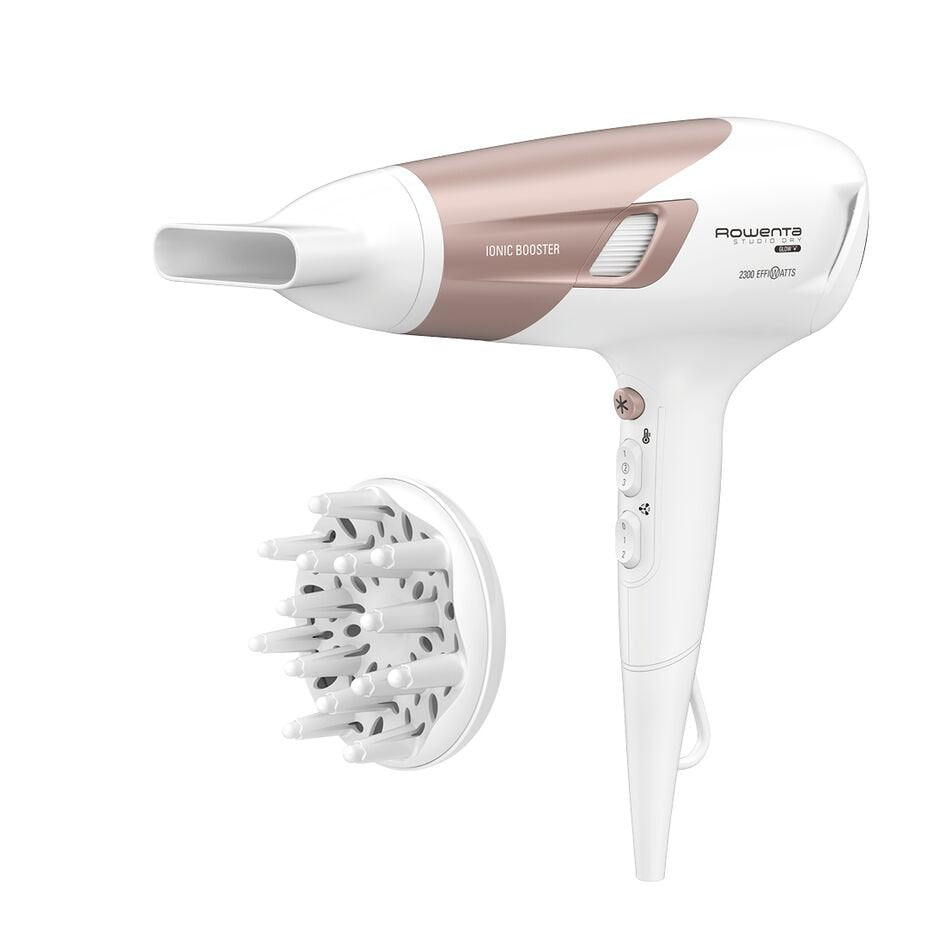 Rowenta Cv5830 Studio Dry 2300w Blanco Secador De Pelo Con Difusor Generador Iónico