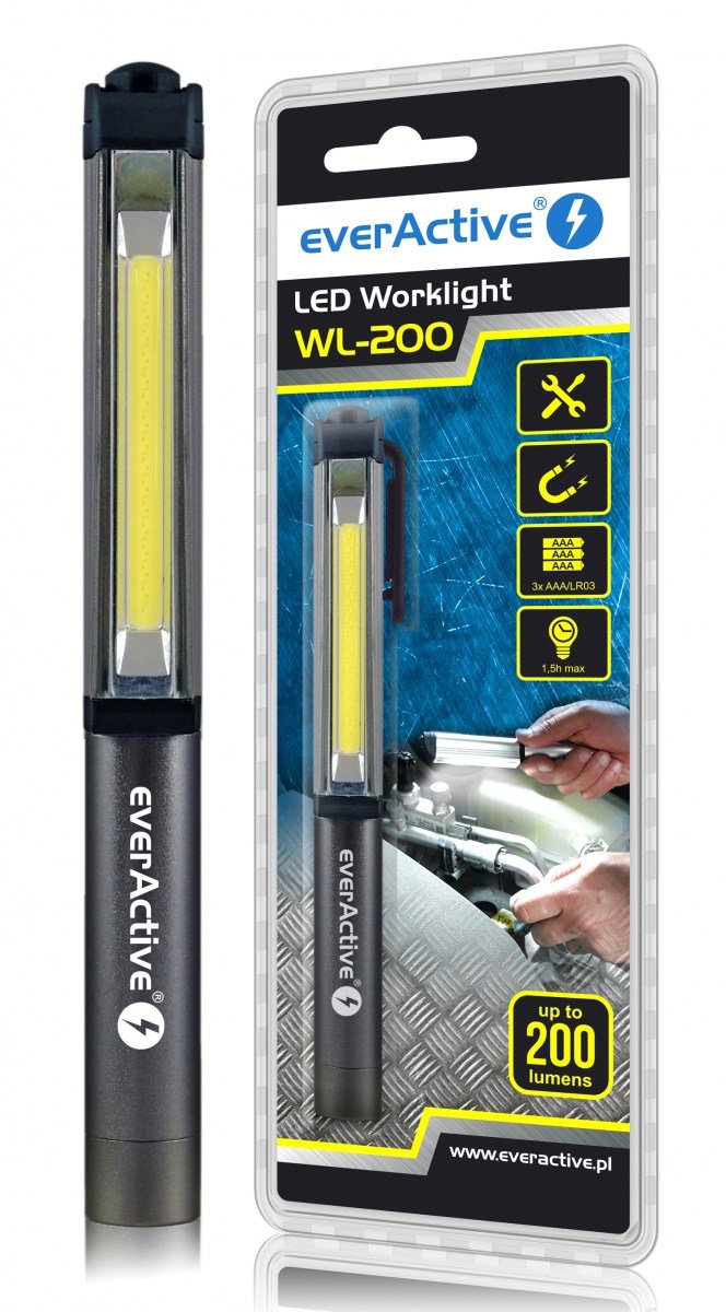 EAN 5902020523680 - Everactive WL200 linterna Negro Linterna de clip COB LED imagen 1