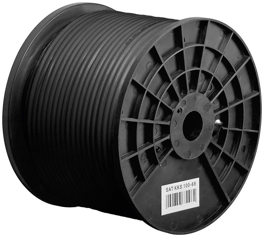 Outdoor Coax- Antenna Cable, 2x Shielded, Ccs, 100m, Black,