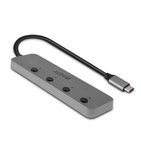 Lindy 43383 Hub De Interfaz Usb 3.2 Gen 1 (3.1 Gen 1) Type-C 5000 Mbit/S Gris