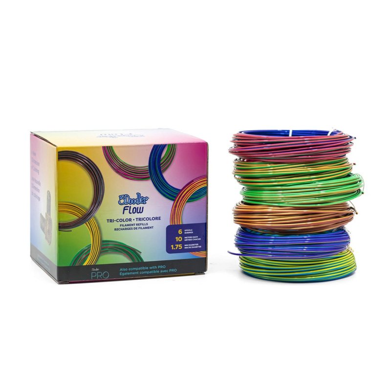 EAN 0817005024517 - 3Doodler FLOW-TRIFILLS material de impresión 3d Ácido poliláctico (PLA) Negro, Azul, Cobre, Oro, Verde, P imagen 1