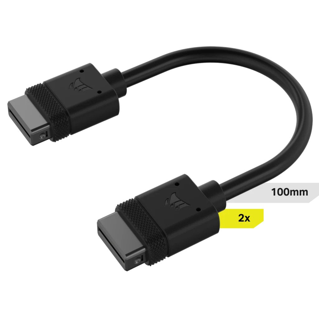 Cable Corsair Icue Link, 100 Mm, Recto Negro, 2 Piezas