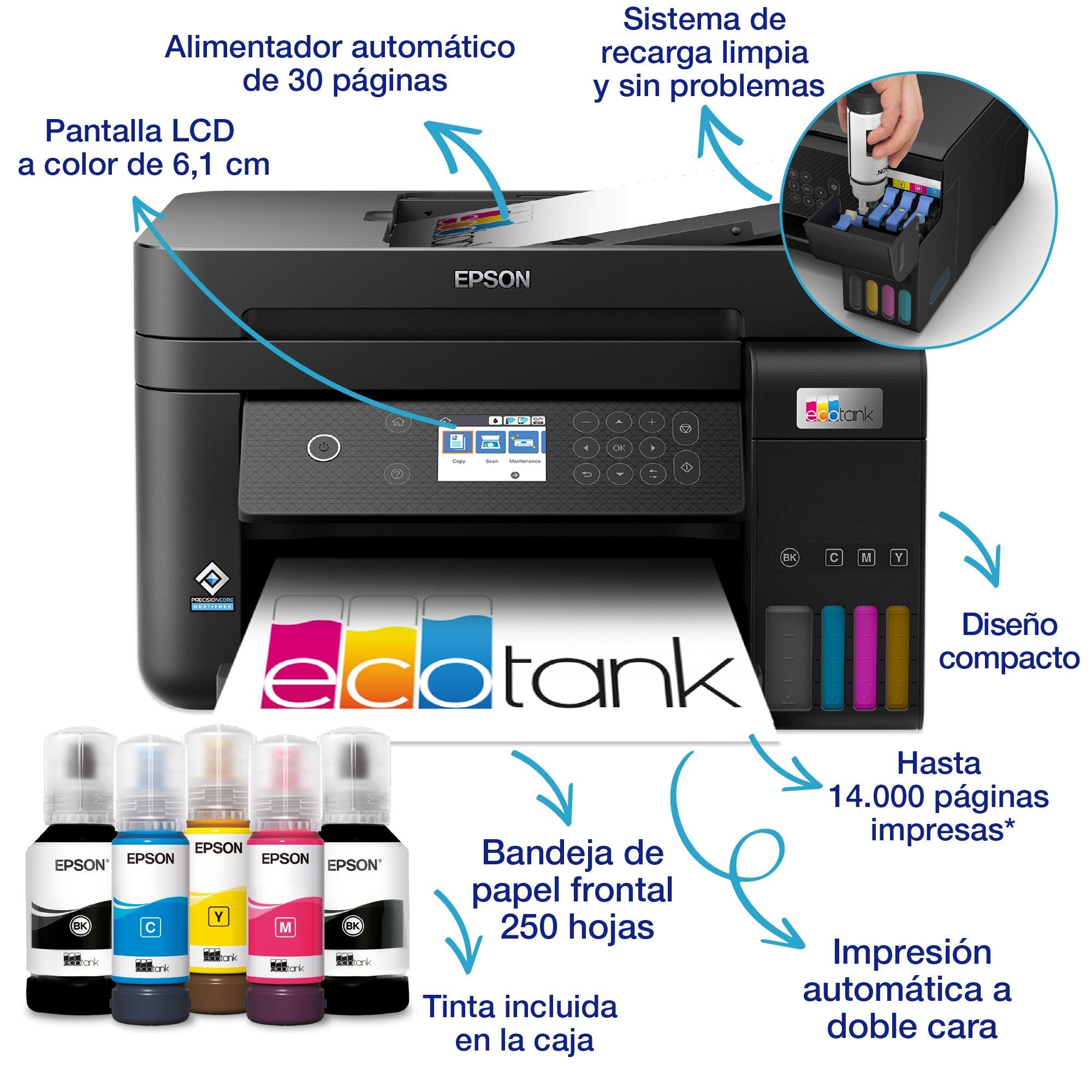 EAN 8715946683782 - Epson EcoTank ET-3850 Inyección de tinta 4800 x 1200 DPI 33 ppm Wifi imagen 34
