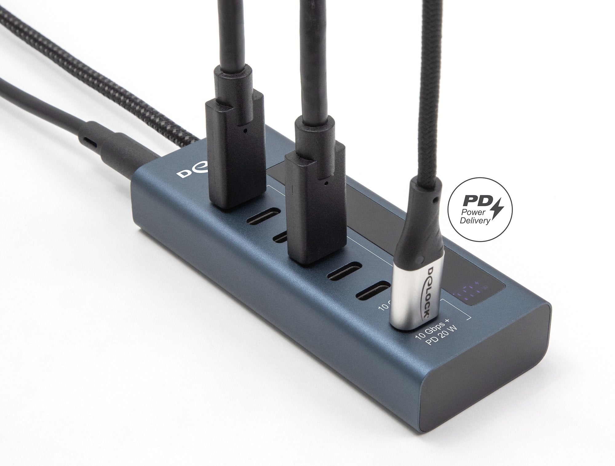 Delock Usb 10 Gbps Hub Con 7 Usb Tipo-C Ports Davon 6 X Datenport +