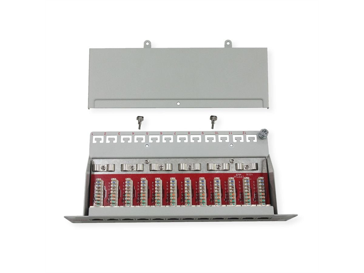 Roline 10-Zoll Patchpanel 12 Ports, Cat.6a (Class Ea), Geschirmt