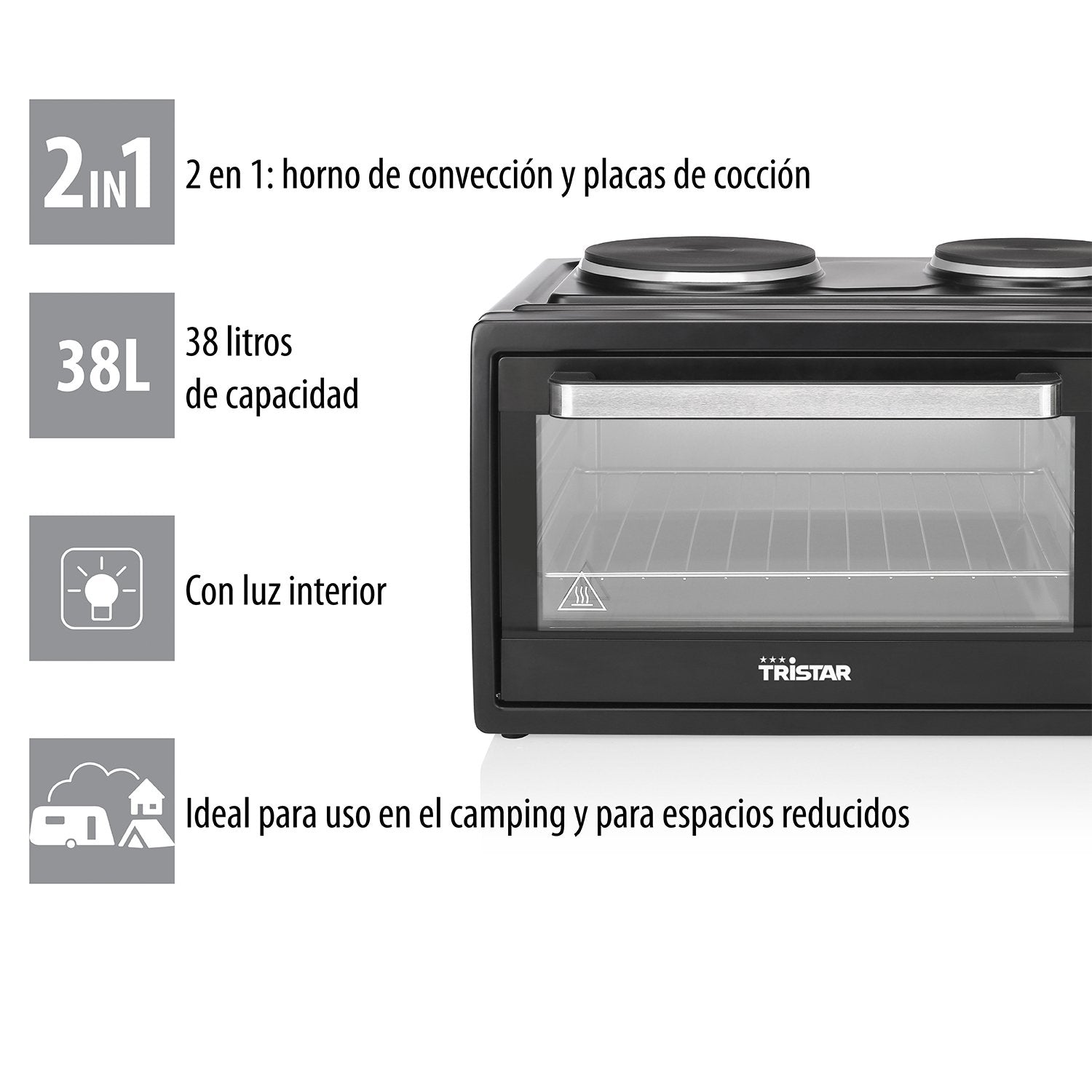 EAN 8713016050748 - Tristar OV-1443 cocina Cocina portátil Eléctrico Hornillo eléctrico / Placa eléctrica Negro imagen 19