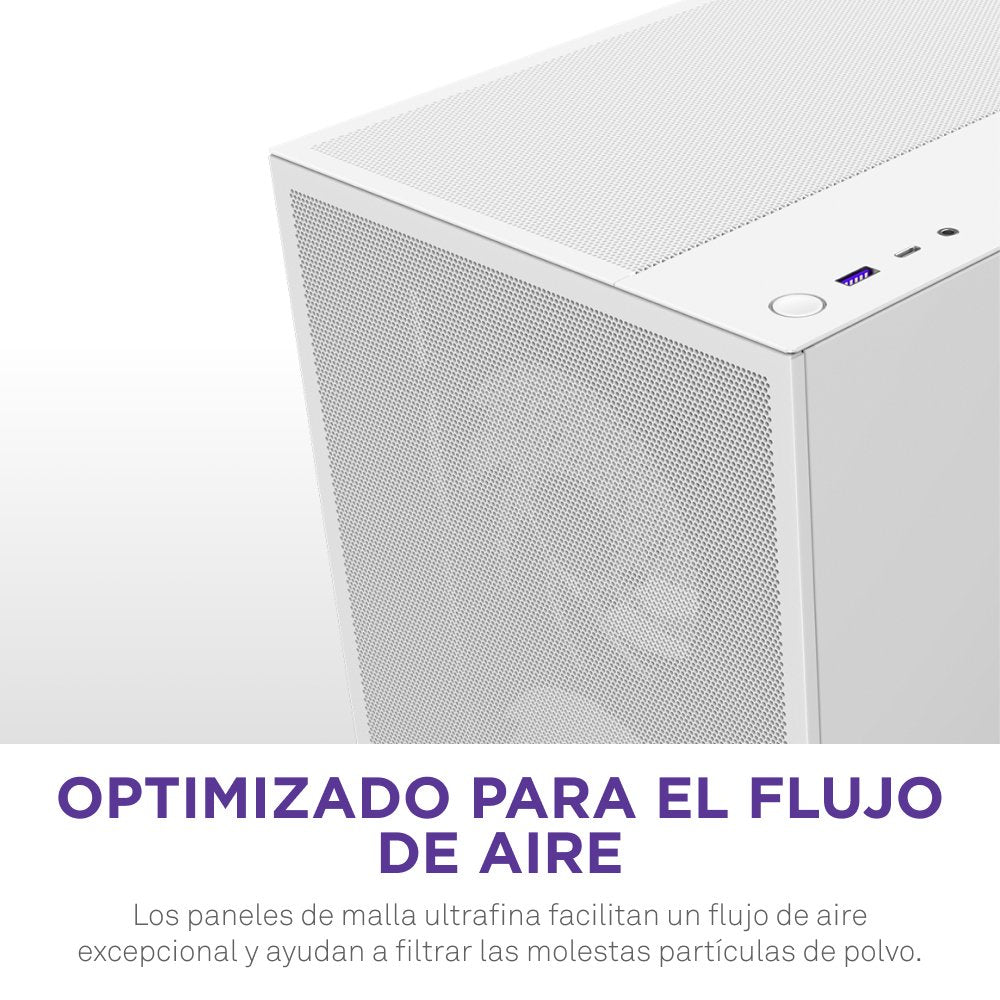 Caja Pc Nzxt H5 Flow Rgb 2024 Vidrio Templado Cc-H52fw-R1 Blanca