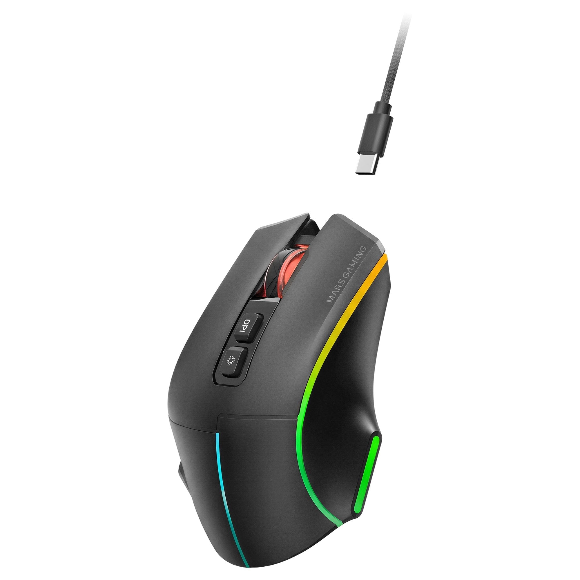Mouse Mars Gaming Wireless Y Bluetooth Mmw-Vector Tri-Mode 2.4g Ghz Bt 5.4 Usb-C 7 Botones 12000 Dpi