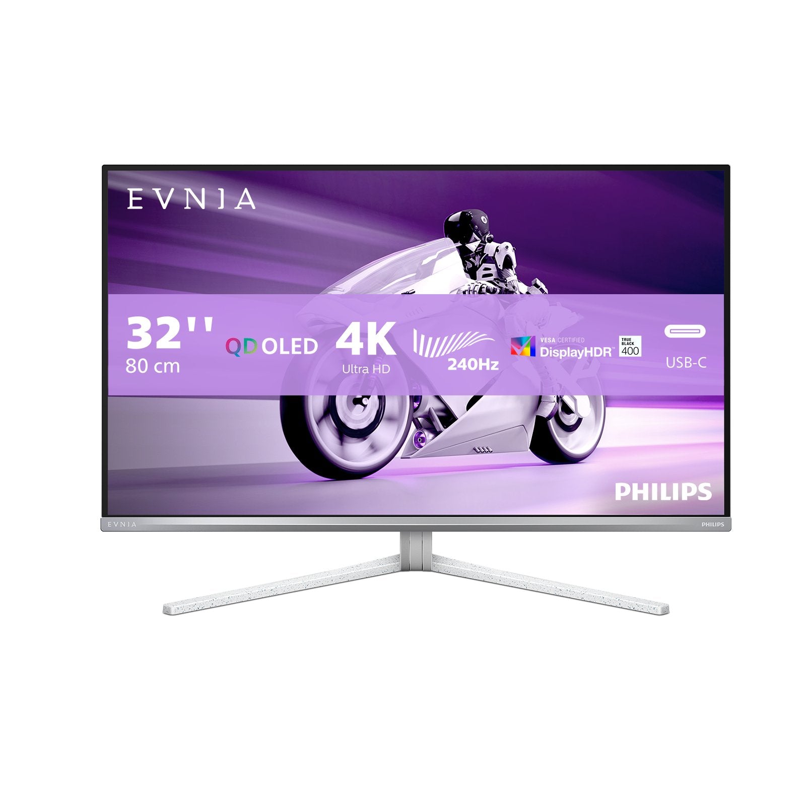 Monitor Philips 32m2n8900 00 32" Wqhd Oled 175hz 250cd M2 0.03ms Hdmi2.0x2 Dp Usb Tipo C Pd90w Speakers Height Adj.