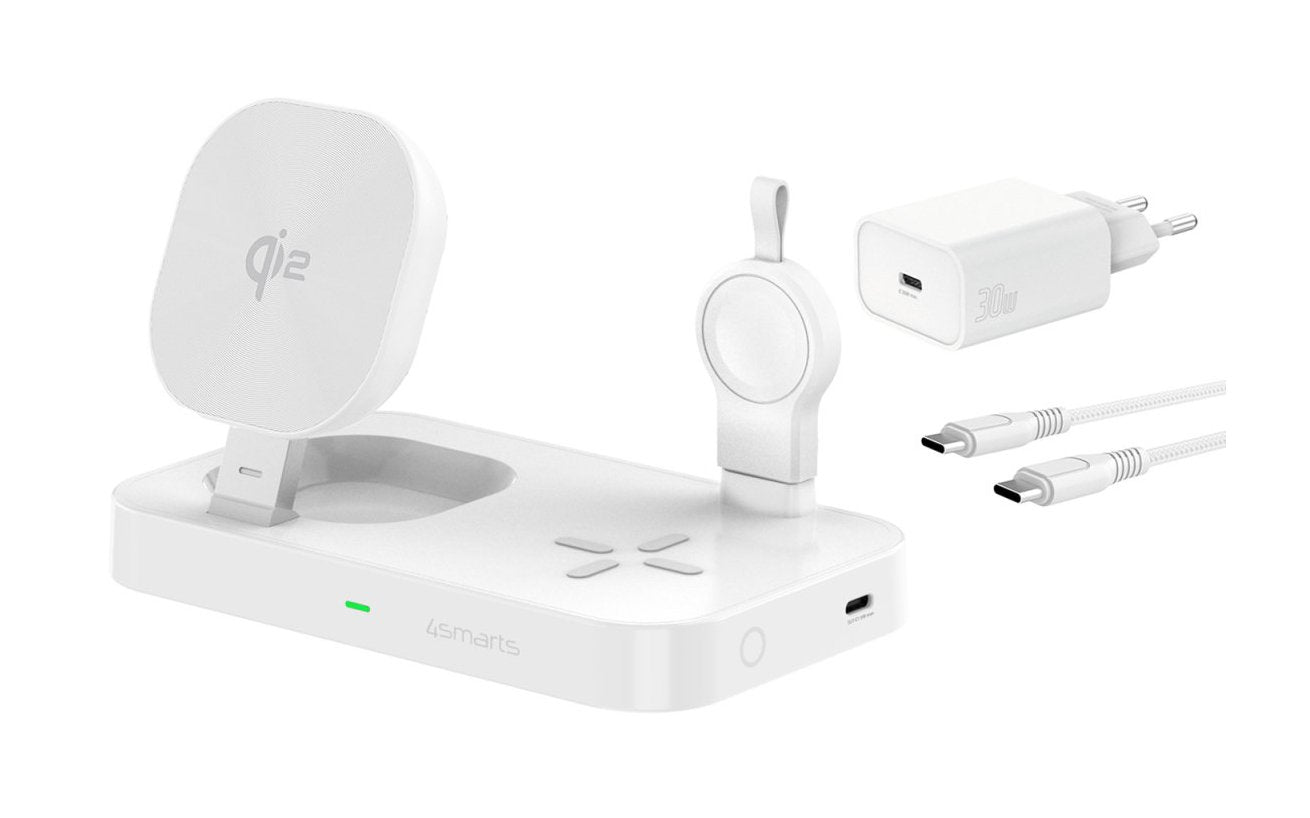 EAN 4252011910731 - 4smarts 541368 cargador de dispositivo móvil Auriculares, Smartphone, Reloj inteligente Blanco Corriente imagen 1
