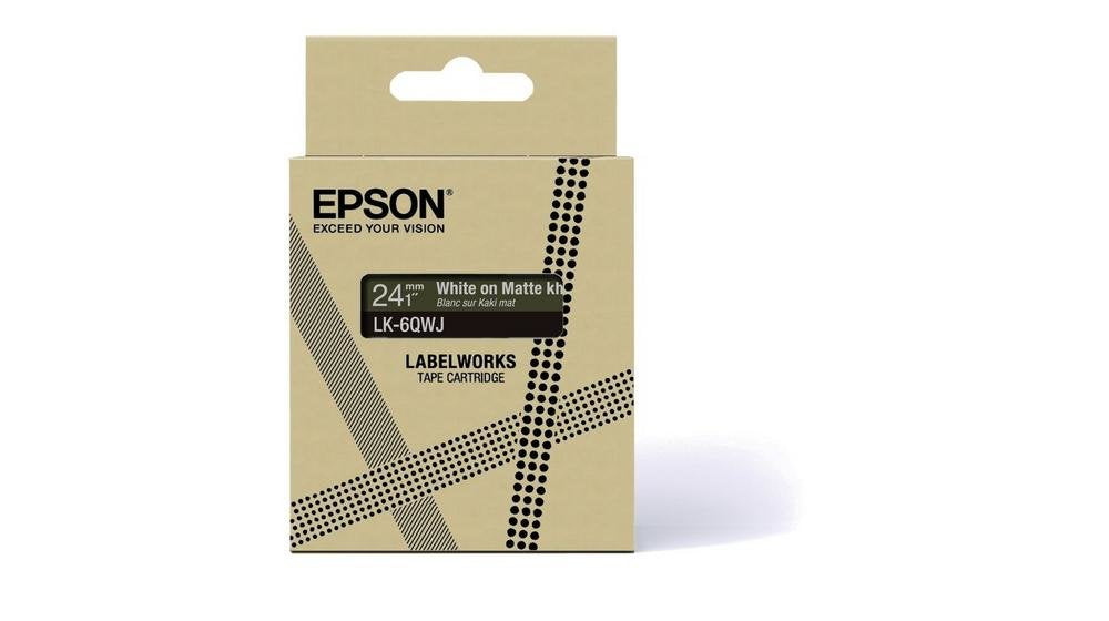Epson Labelworks Lk-6qwj Blanco Sobre Caqui Mate Rollo (2 4 Cm X 8 M) 1 Cinta(S) Caja Para Colgar Cartucho De Cinta Para Labelworks Lw-C610