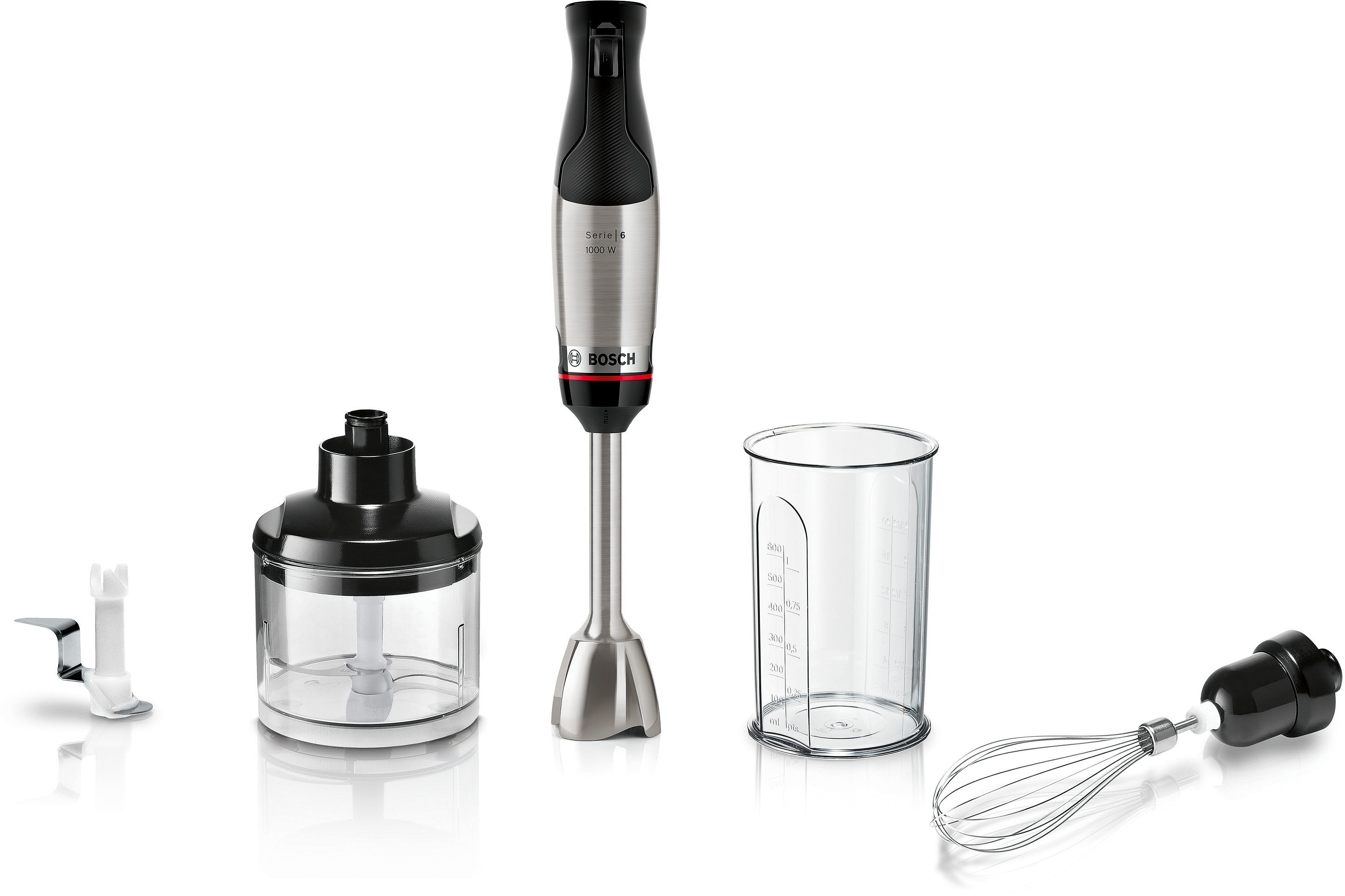 EAN 4242005346462 - Bosch Serie 6 MSM6M622 licuadora 0,6 L Batidora de vaso 1000 W Negro, Acero inoxidable imagen 1