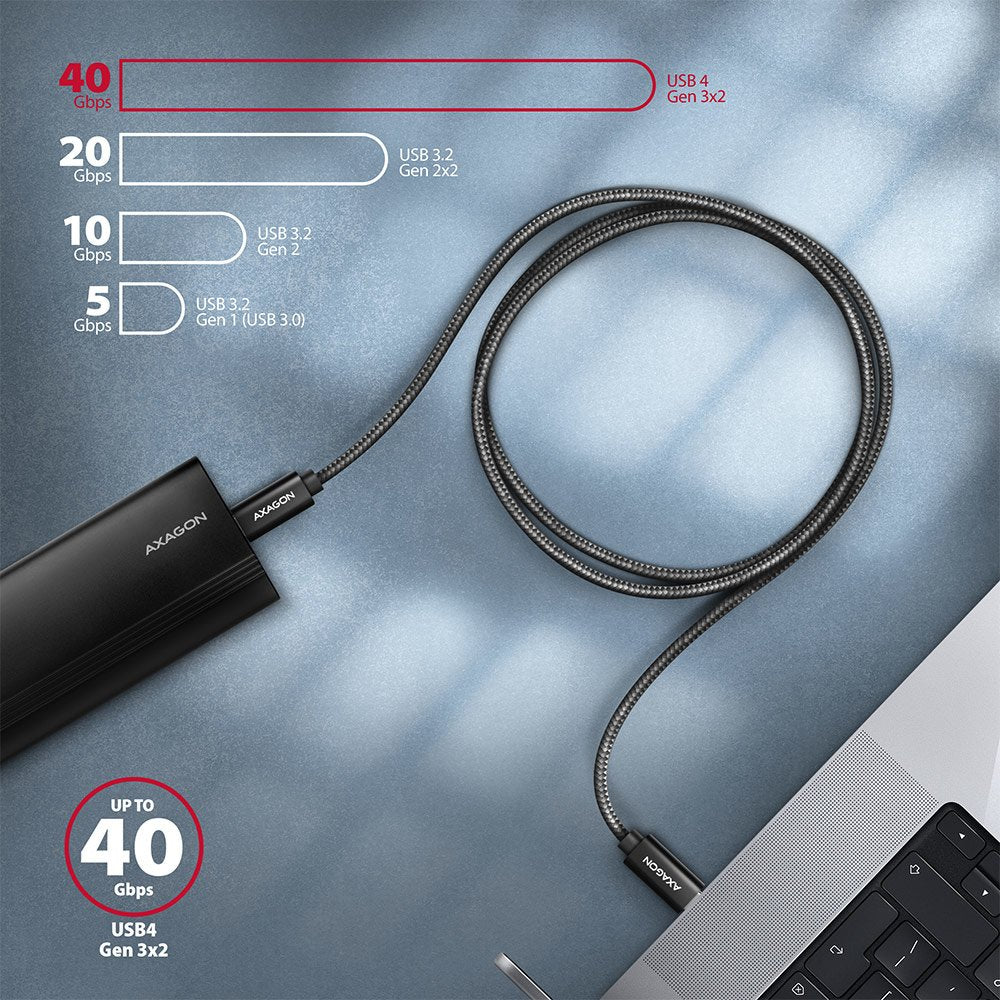 EAN 8595247906908 - Axagon BUCM432-CM10AB cable USB USB4 Gen 3x2 1 m USB C Negro imagen 6
