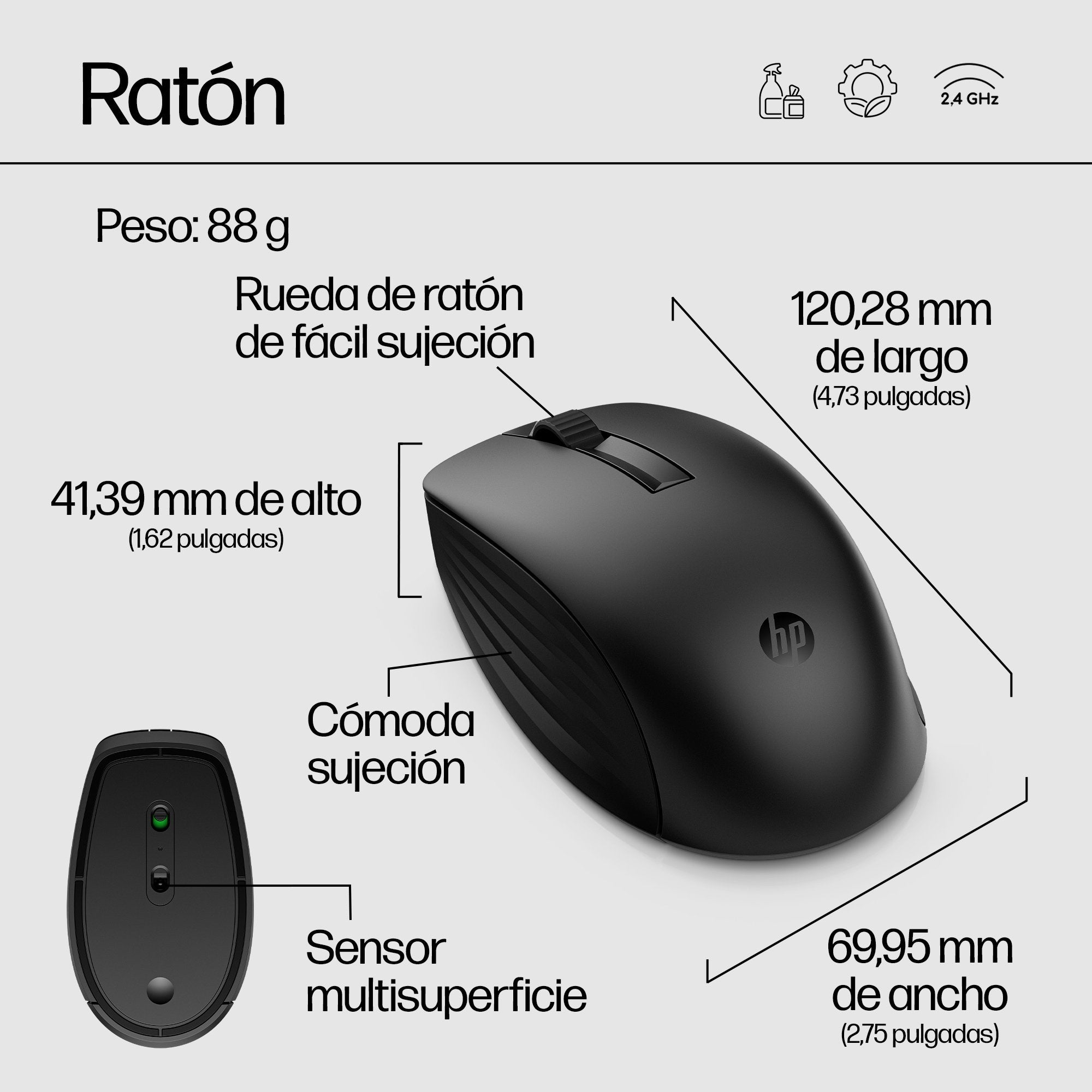 EAN 196188142189 - HP 650 Wireless Keyboard and Mouse Combo teclado Ratón incluido Hogar RF inalámbrico Blanco imagen 12