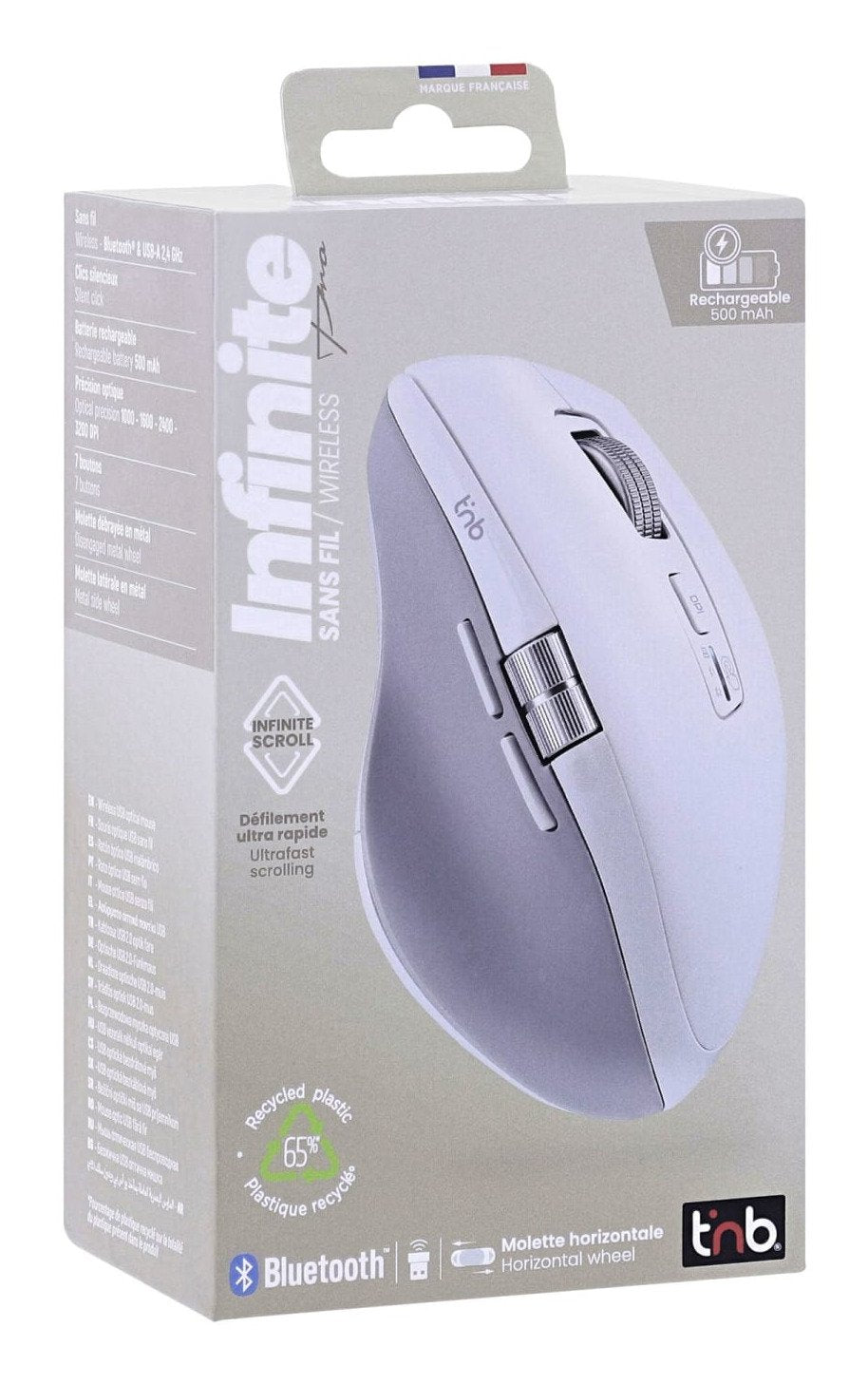 EAN 3303170123034 - T'nB MWINFINITEPROWH ratón Universal Mano derecha Bluetooth + USB Type-A Óptico 3200 DPI imagen 3