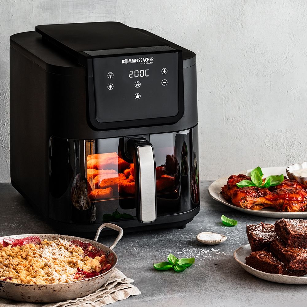 EAN 4001797813022 - Rommelsbacher FRH 1700 freidora Sencillo 8 L Independiente 1700 W Freidora de aire caliente Negro, Acero imagen 4