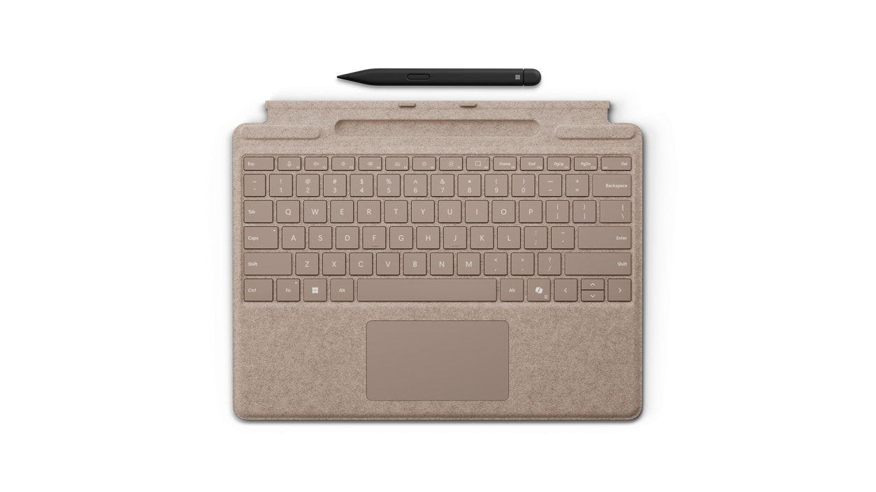 EAN 0196388338368 - Microsoft Surface Pro Keyboard with Slim Pen QWERTZ Alemán Microsoft Cover port Beige imagen 1