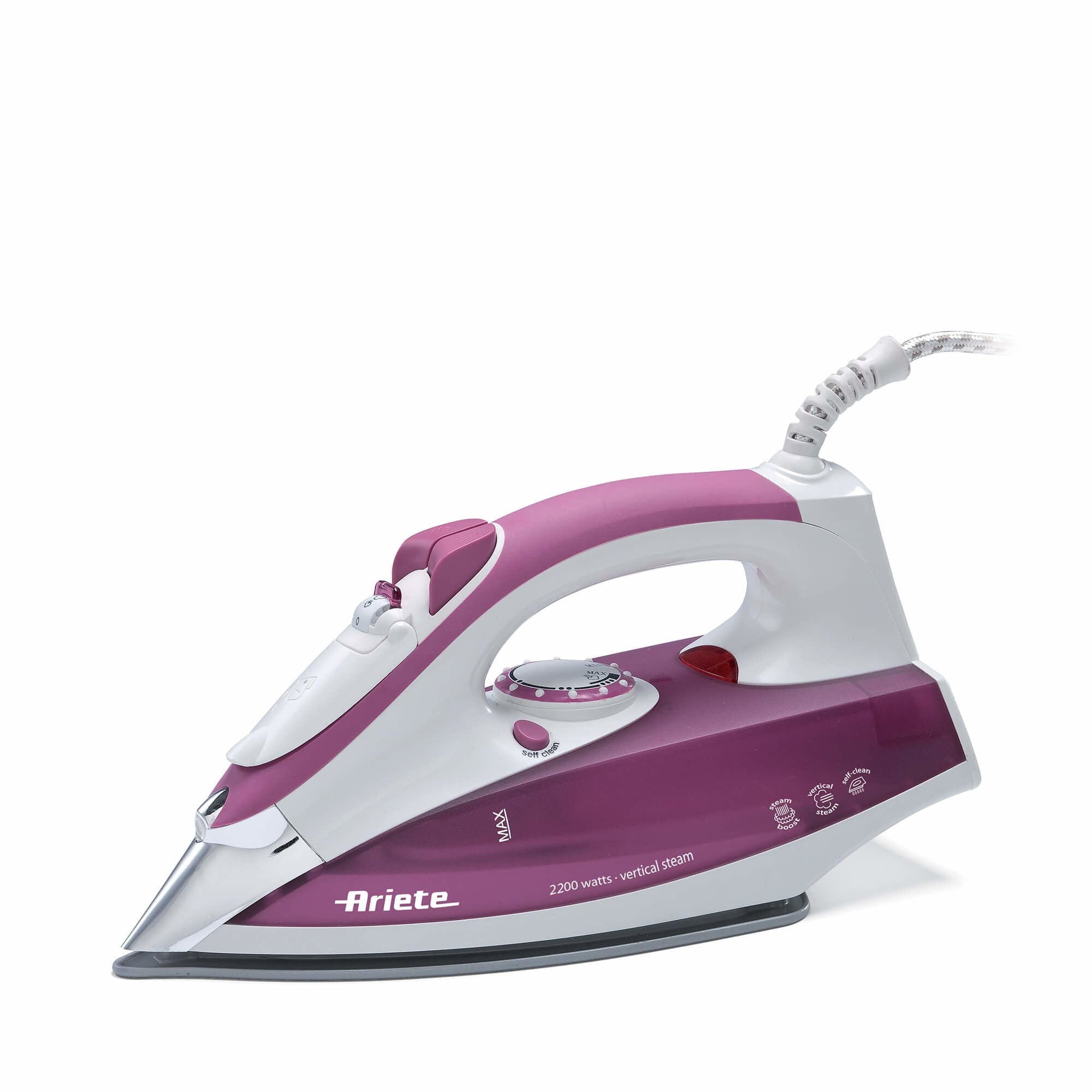 EAN 8003705107342 - Ariete 6215/00 Plancha a vapor Suela de acero inoxidable 2200 W Blanco, Púrpura imagen 1