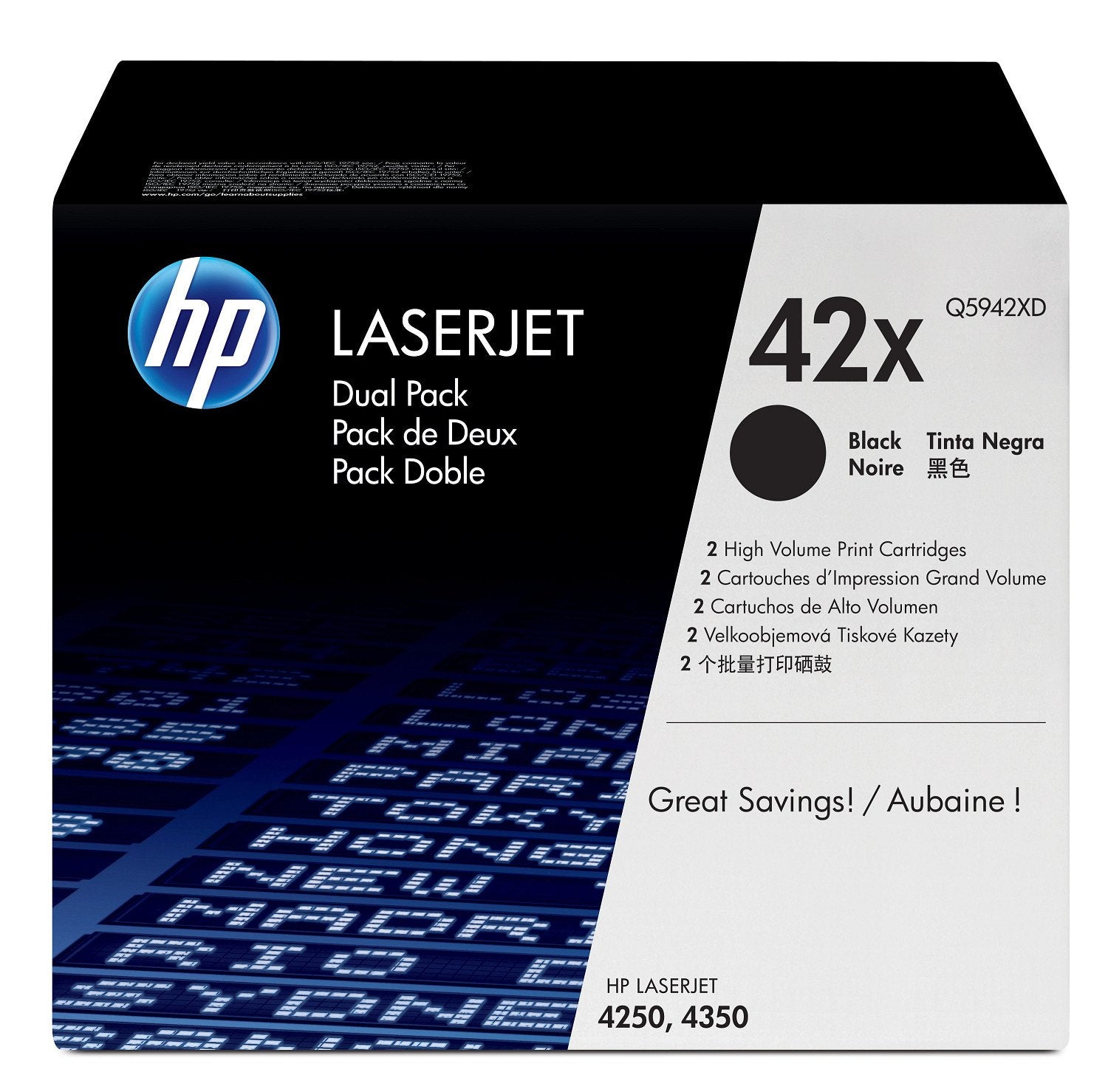 EAN 0882780984905 - HP 42X 2-pack High Yield Black Original LaserJet Toner Cartridges cartucho de tóner 2 pieza(s) imagen 1