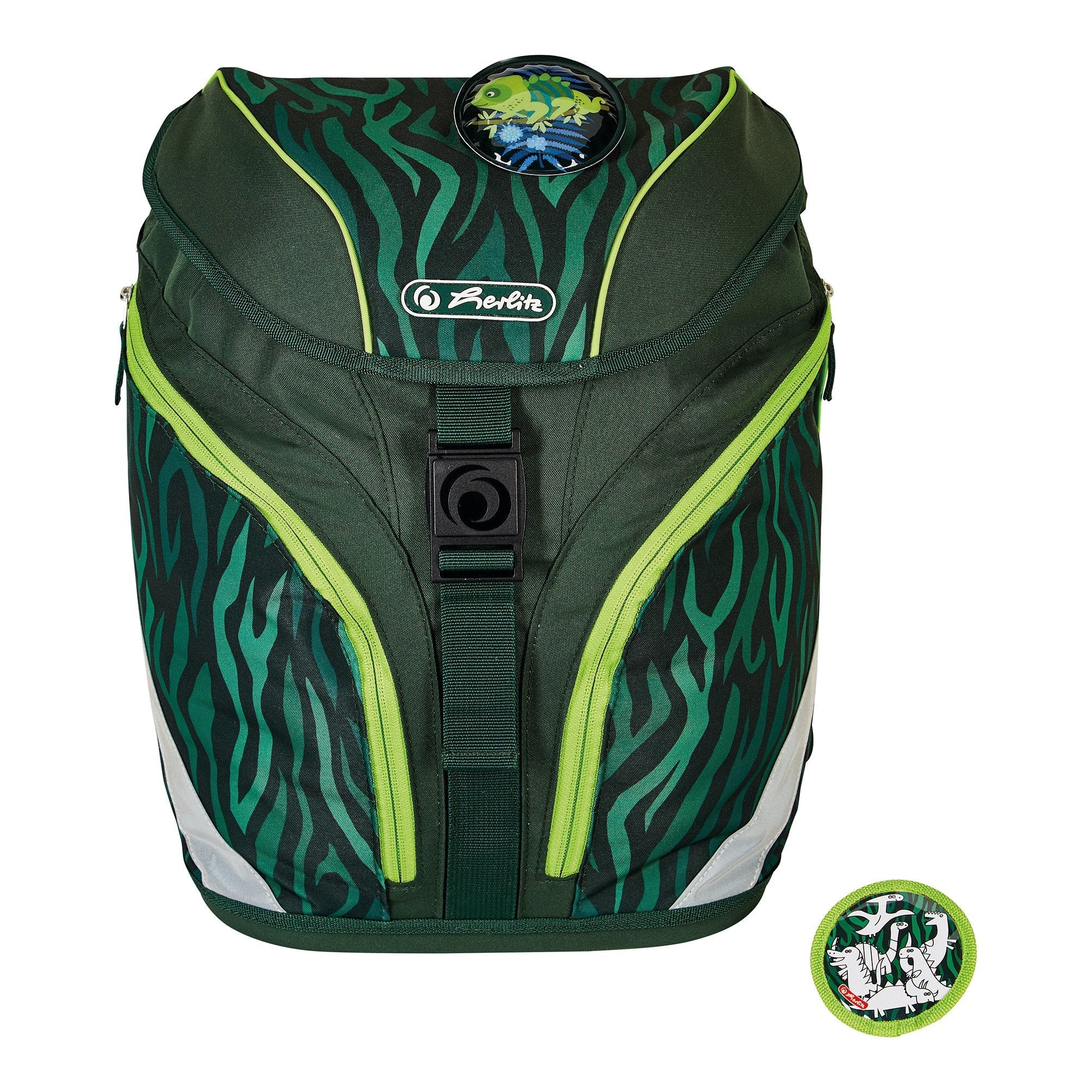 Herlitz Softlight Plus Jungle Juego De Mochila Escolar Niño Poliéster Verde, Oliva