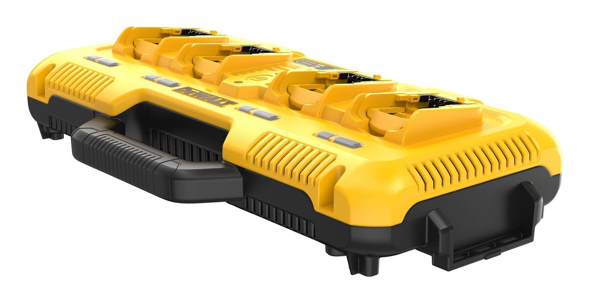 Cargador Rápido Cuádruple Dewalt Dcb104 Amarillo/Negro, Para Baterías De Li-Ion 10,8 V / 14,4 V / 18 V Xr O Xr Flexvolt Dcb104-Qw