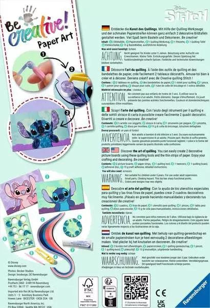 Ravensburger Becreative Paper Art Smoilling Stitch, Plewinging 23750