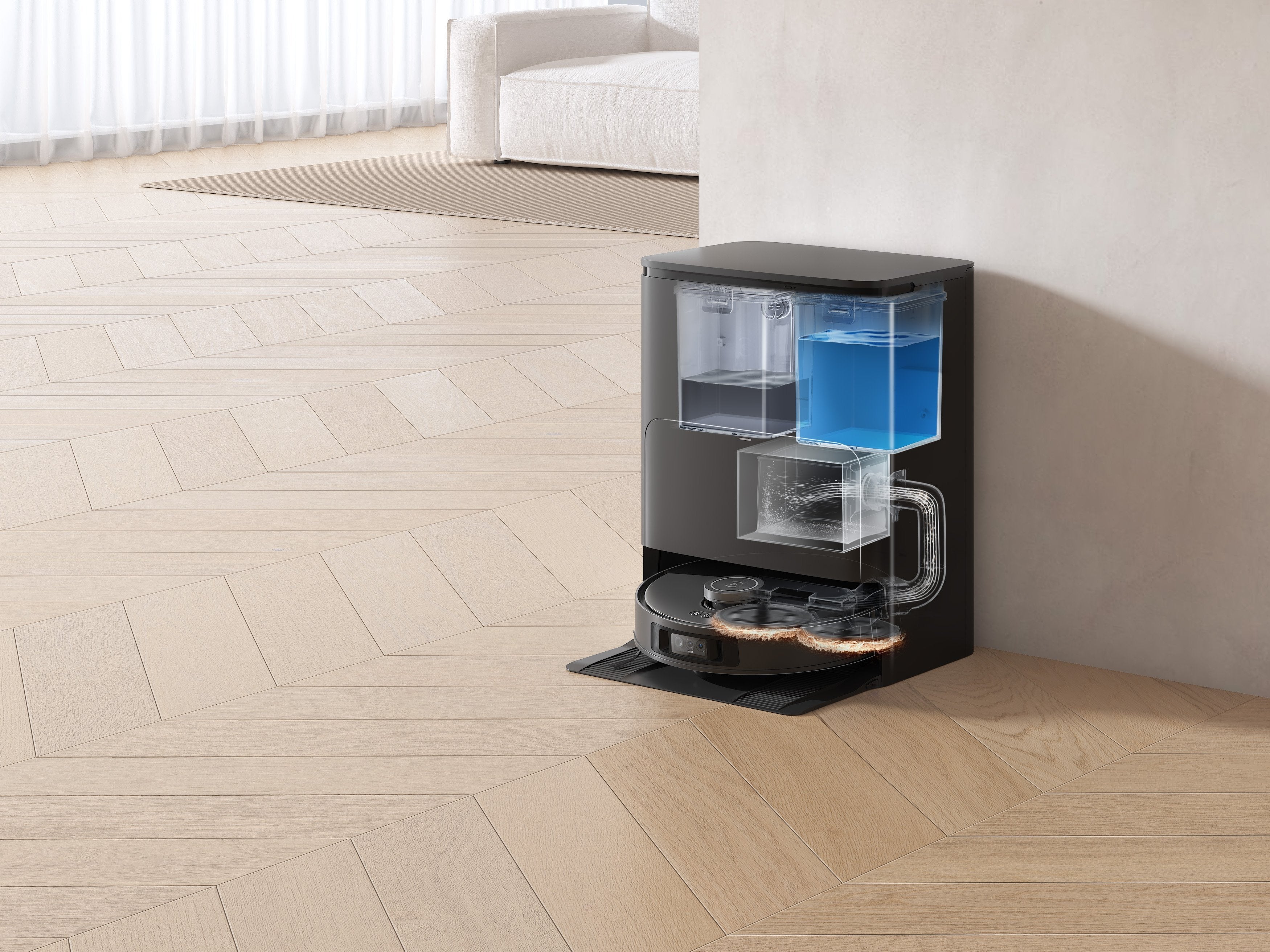 Robot Aspirador Ecovacs Deebot T30s Pro Negro, Incluye Estación Omni Todo En Uno T30s Pro Black