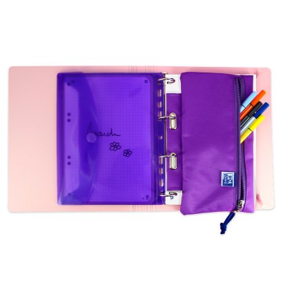 Oxford Carpeta Anillas Ebinder 4x25mm Live&Go Polyfoam C/Recambio A5+ Dots Pastel