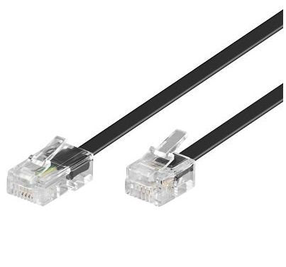 Rj11-Rj45 15m M/M Black 6p/4c-8p/4c