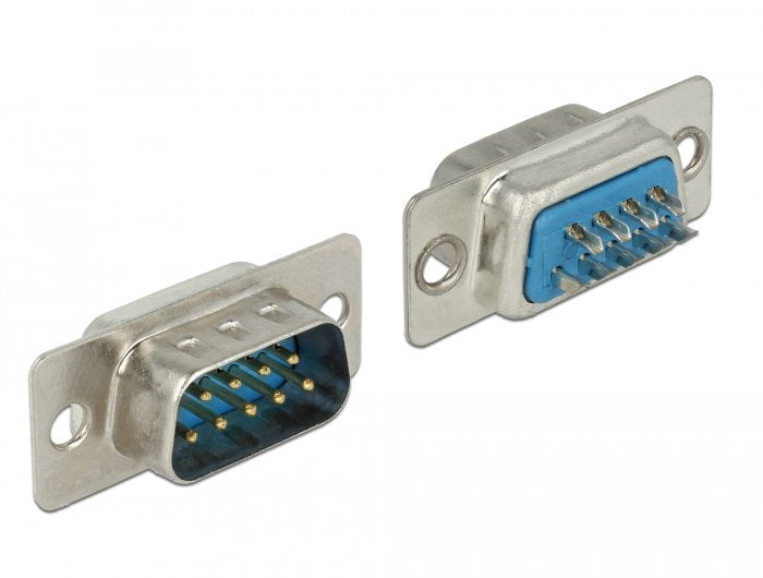 Conector Delock Sub-D 9pin Enchufe, Versión De Soldadura Plateada, Asignable Libremente 65881