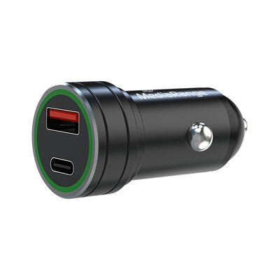 Mediarange Kfz-Ladegerät 1xusb-A U.1xusb-C Negro Alu-Gehäuse