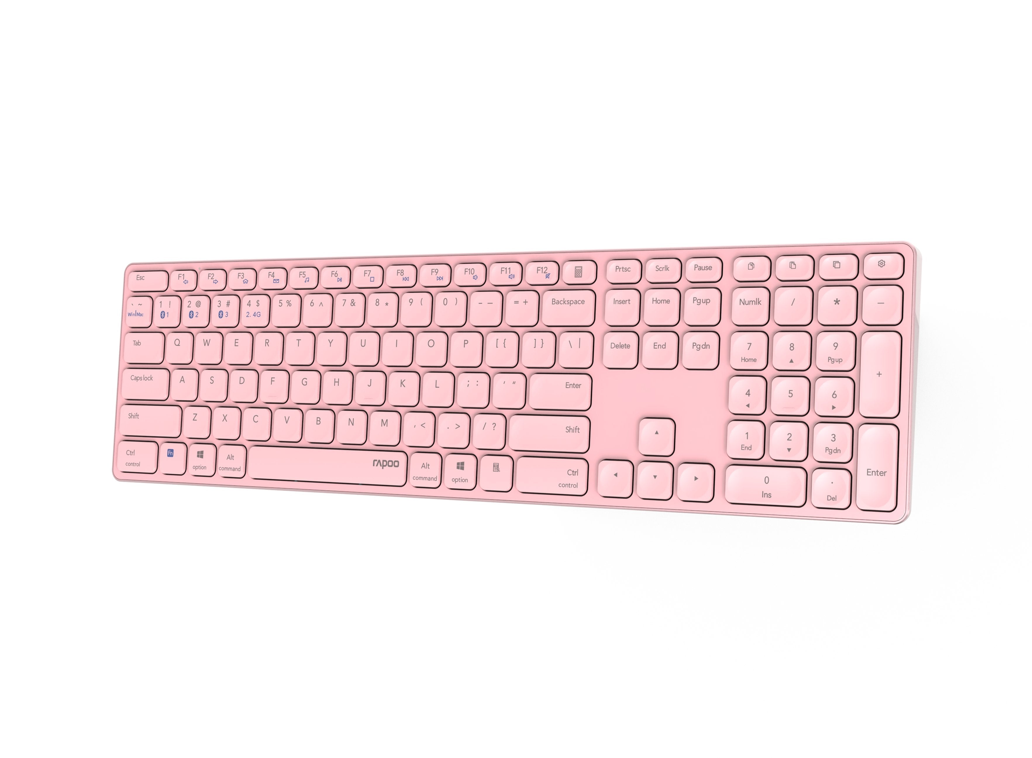 Rapoo E9800m Teclado Bluetooth Qwerty Rosa