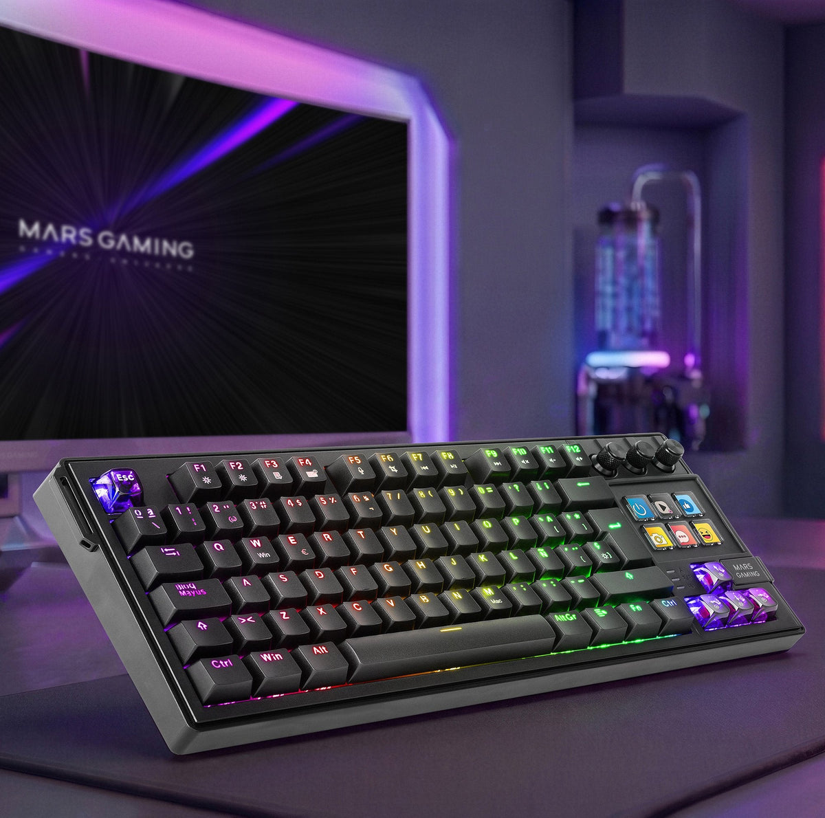 Teclado Gaming Mecánico Mars Gaming Mk-Master Switch Rojo Negro Incluye Smartdeck
