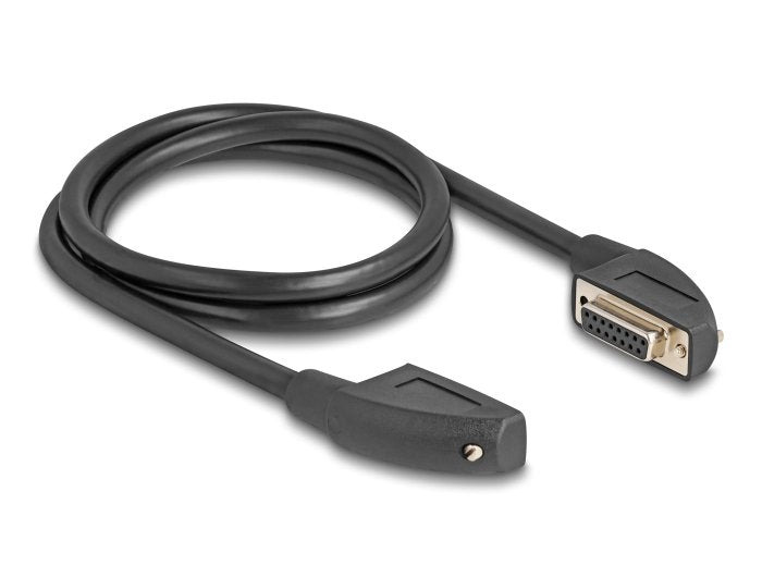 Delock 80476 Cable Serie D-Sub 15 Hembra Con Tornillos 90° En Ángulo Recto A D-Sub 15 Hembra Con Tornillos 90° En Ángulo Recto 1 M Negro