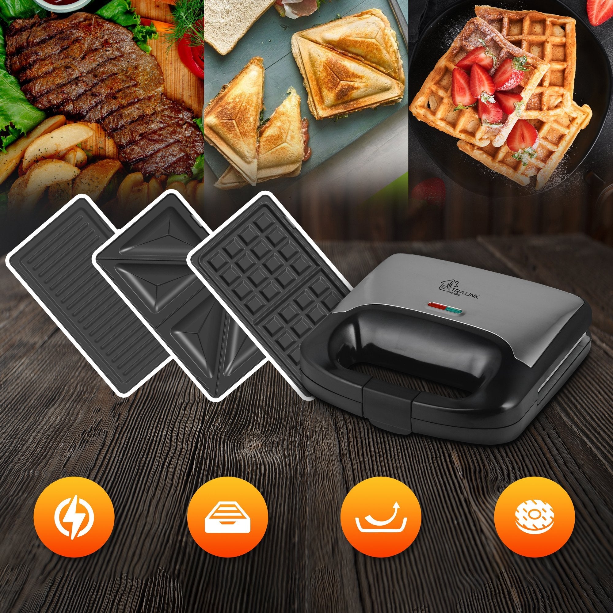 Extralink Smart Life Grill Sandwich & Waffle Maker Sj-37a