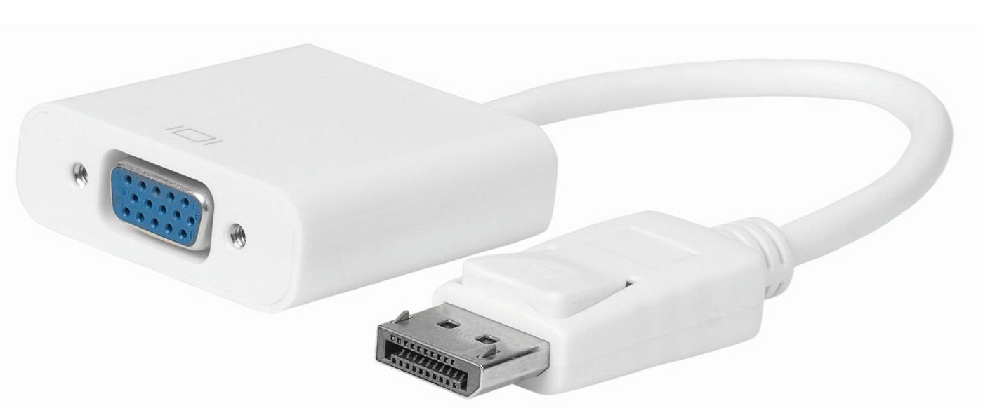 Displayport-Vga M-F, 15cm White, V1.2, Active