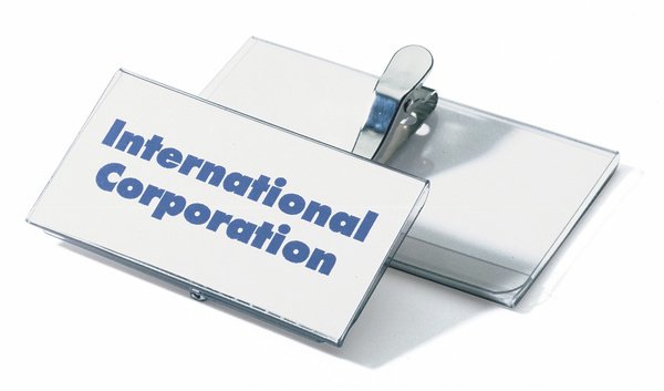 Durable Placa Identificativa - Para 40 X 75 Mm - Clip - Transparente (Paquete De 25)