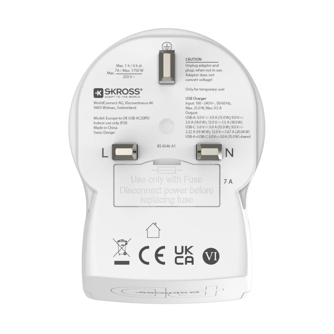 Hama Reiseadapter, Eu To Uk Usb-C (Pd), 20 W