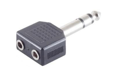 Microconnect 6.3mm/2x3.5mm M/F 6.35mm Negro