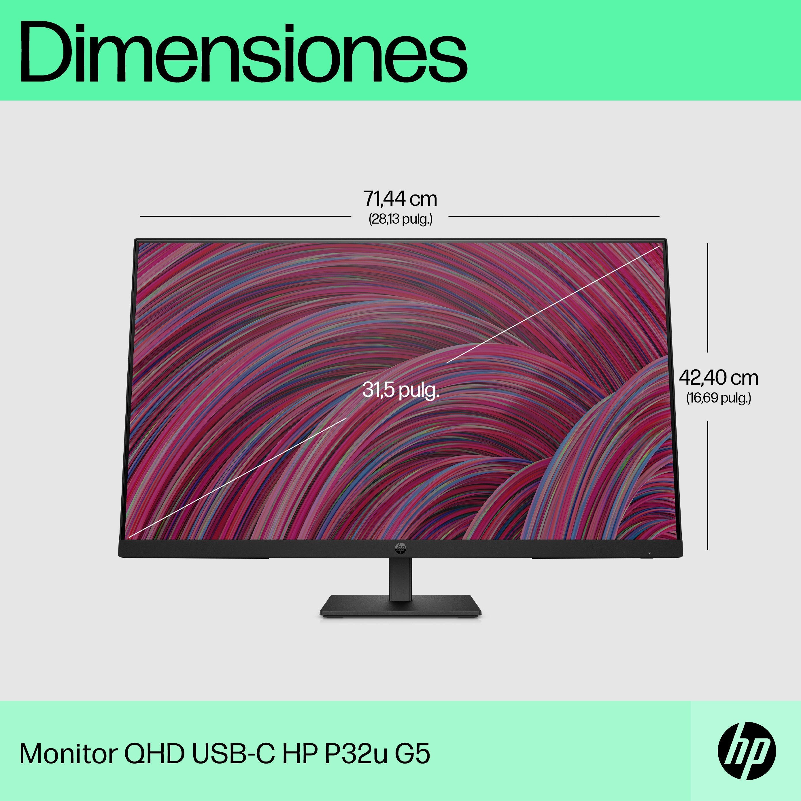 EAN 196548135516 - HP P32u G5 QHD USB-C Monitor pantalla para PC 80 cm (31.5") 2560 x 1440 Pixeles Quad HD LCD Negro imagen 13
