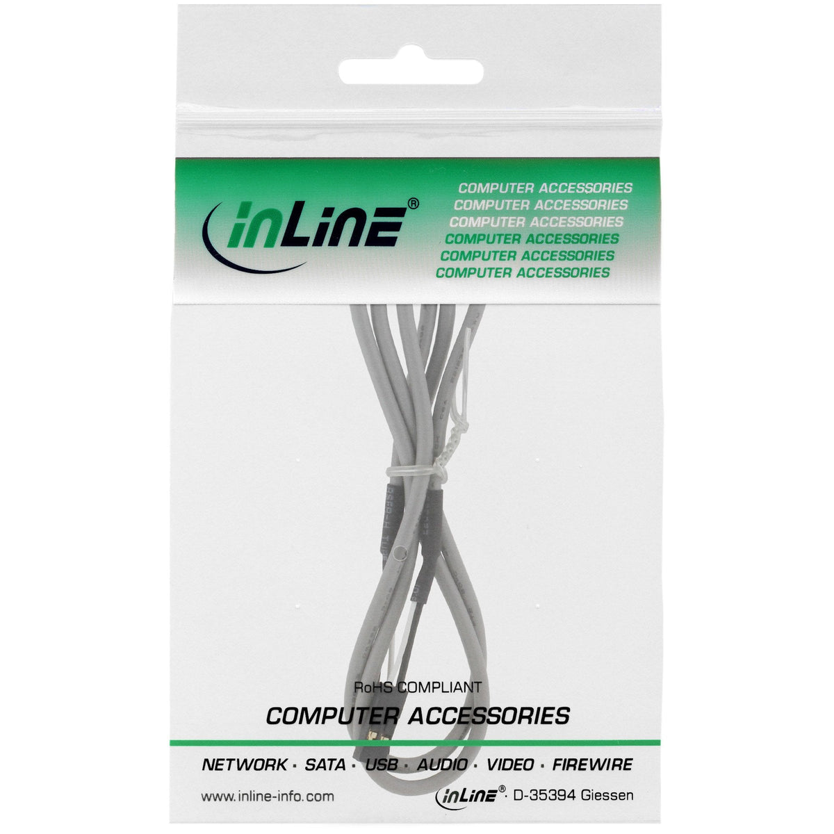 Cable De Audio Inline Digital Interno De 2 Pines De 0,66 M Para Unidades De Cd/Dvd