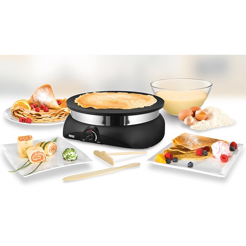 Unold 48155 Crepera 1 Crep(S) Negro, Acero Inoxidable 1250 W