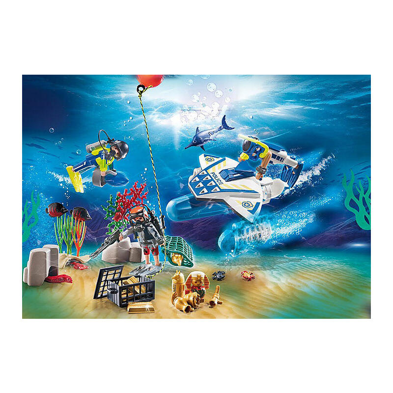 70776 Adventskalender "Badespass Polizeitaucheinsatz", Konstruktionsspielzeug