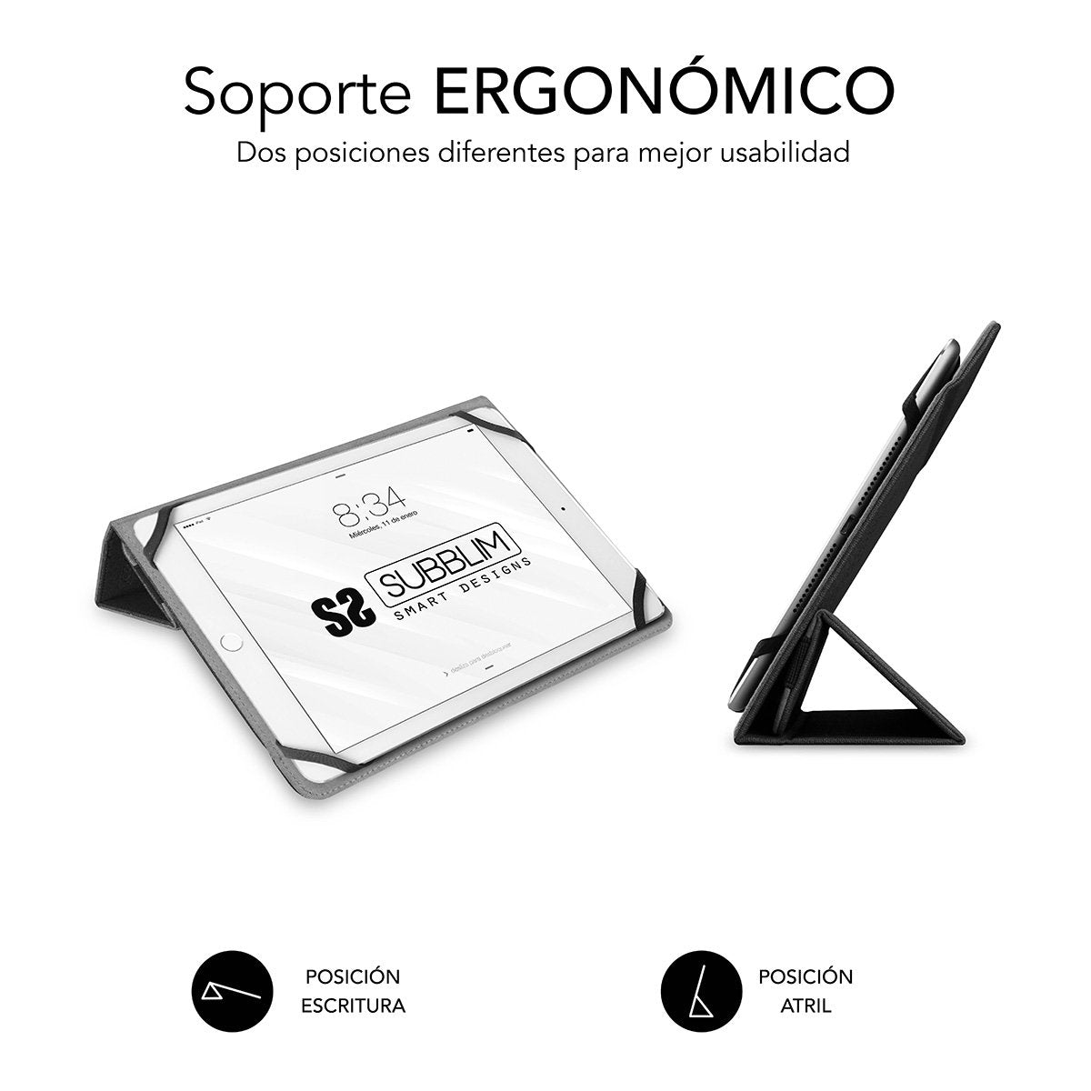 EAN 8436586740832 - SUBBLIM SUB-CUT-2FC001 funda para tablet 25,6 cm (10.1") Folio Negro imagen 3