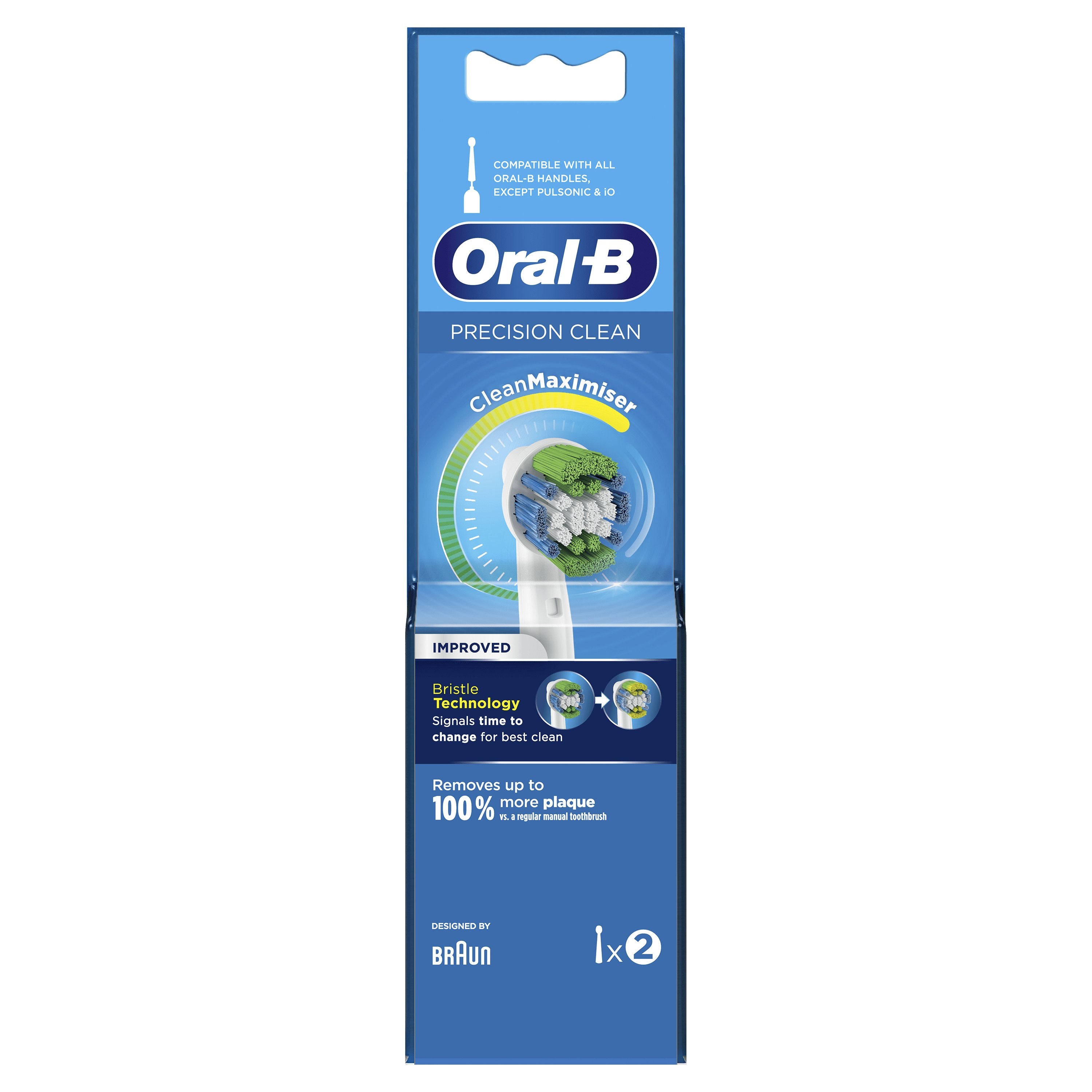 EAN 4210201317029 - Oral-B Precision Clean 80338441 cepillo de cabello 2 pieza(s) Azul, Verde, Blanco imagen 2