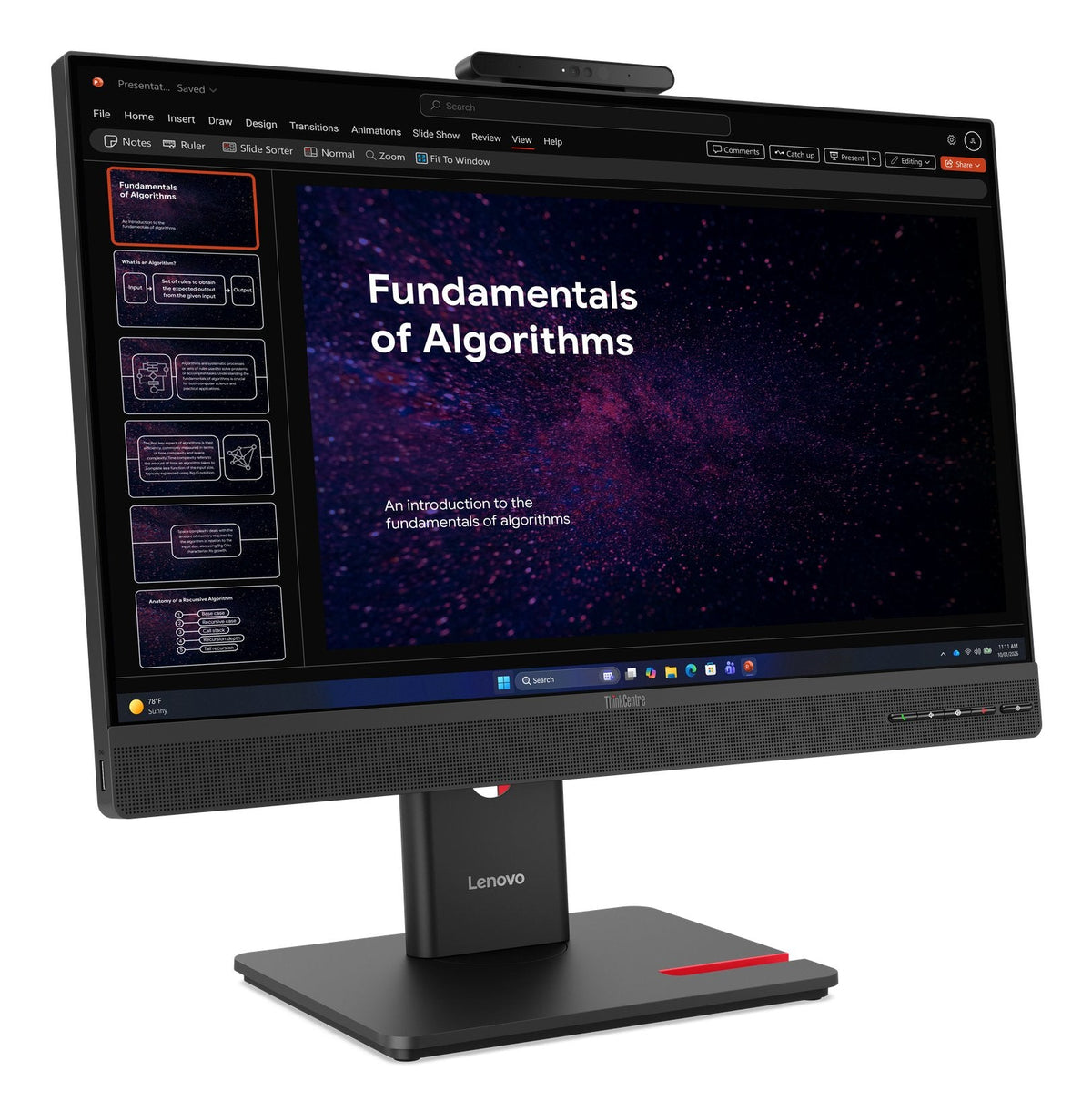 Lenovo Thinkcentre Tio24 Gen 6 Touch 23.8 Fhd 1920x1080 16:9 250nits Black 3y Warranty