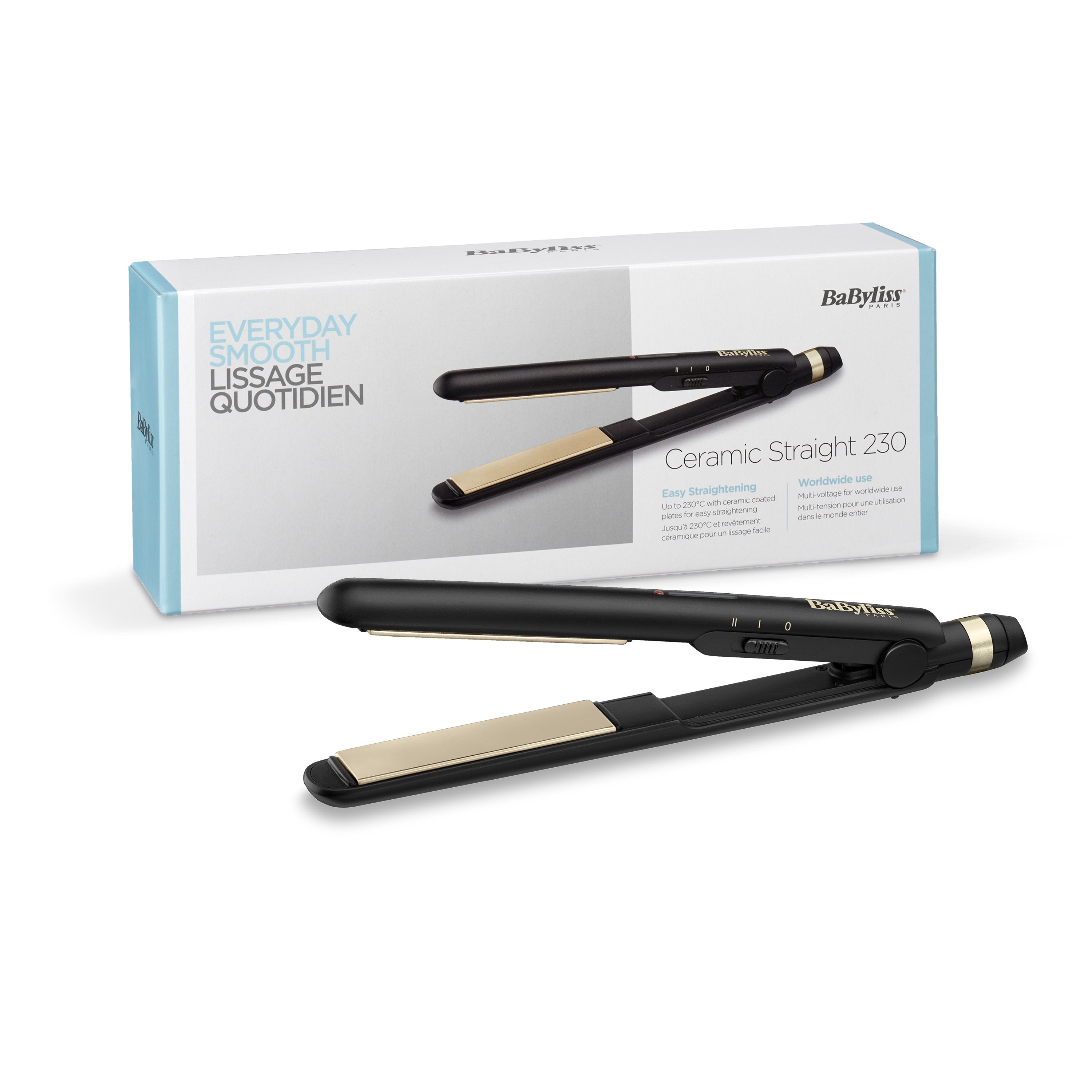 EAN 3030050153606 - BaByliss Ceramic Straight 230 Plancha de pelo Caliente Negro 40 W 2 m imagen 4